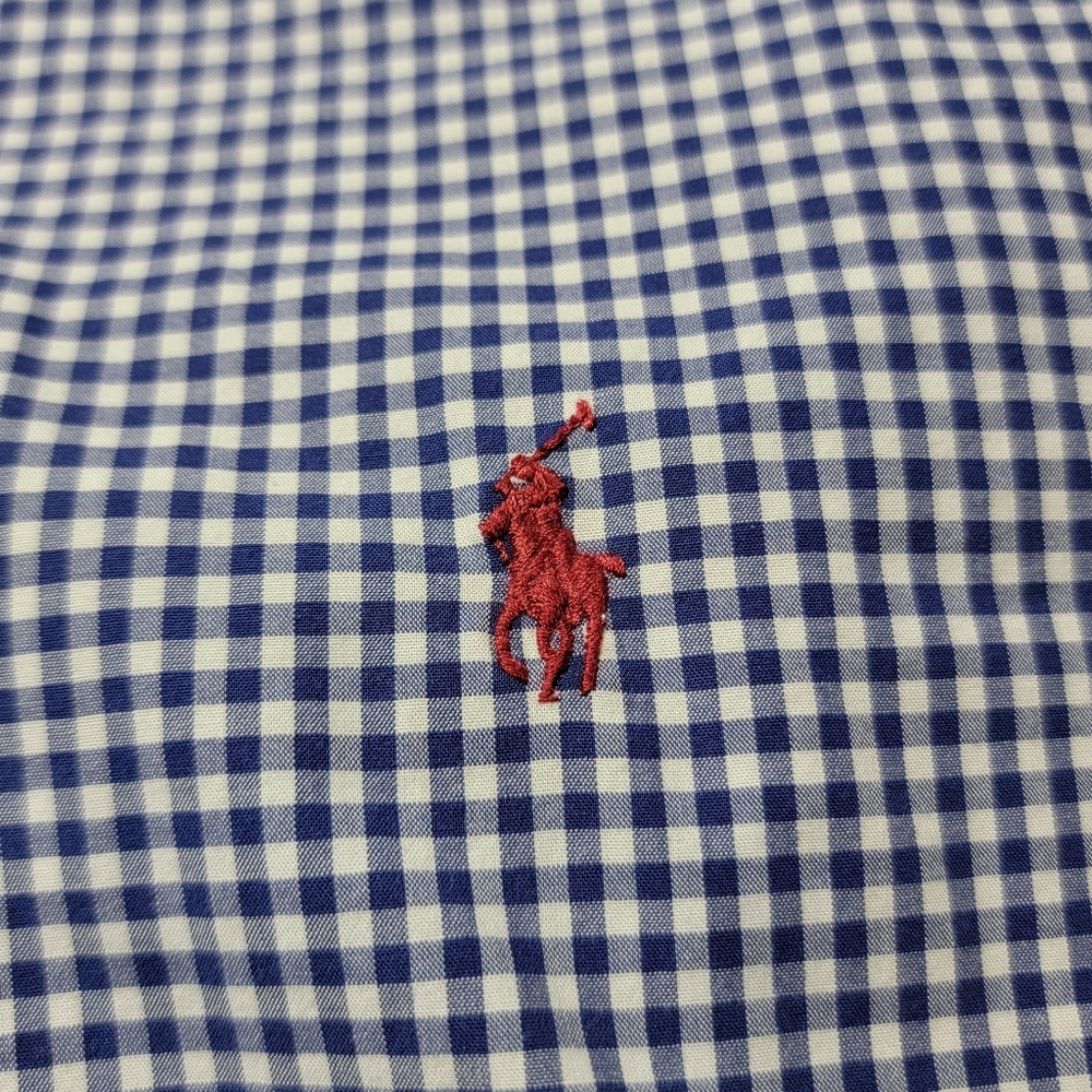 Ralph Lauren Gingham Navy Slim Fit Button Down - Picture 6 of 7